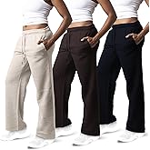 Common Stitch 3 Pack Sweatpants Women, Wide Leg Womens Sweatpants, Workout - Yoga Pants (Available in Plus)