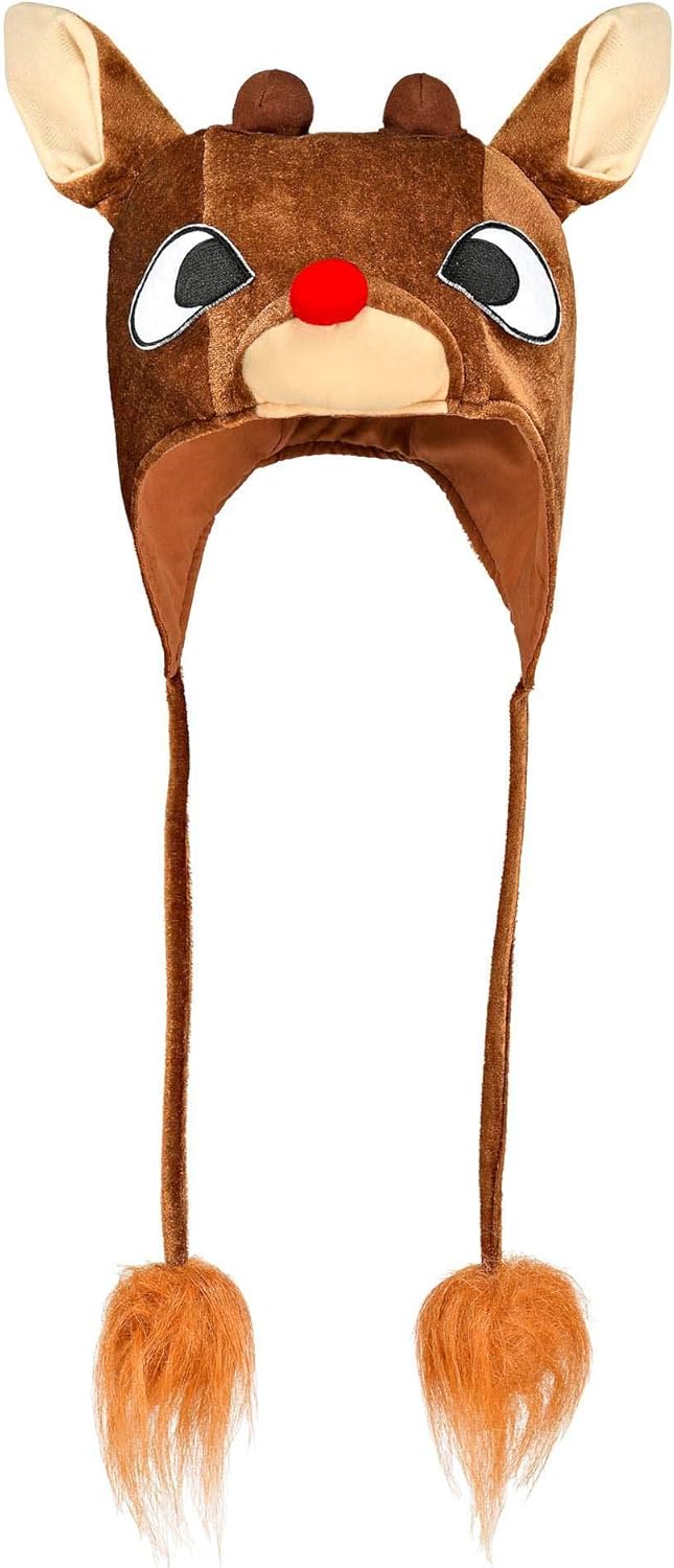 WIDMANN 09772 Plush Reindeer Hat, Rudolph, Reindeer, Christmas, Santa Claus, Hat, Headpiece, Accessory, Carnival, Theme Party Brown