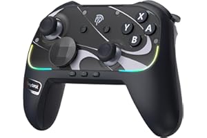 EasySMX S10 Switch 2 Controller-One Key Wake-up, Switch 2 Pro Controller with 6 Axis Gyro, NFC Function, TMR Anti-Drift Joystick, HD Rumble, Swappable D-Pad & Faceplate-black