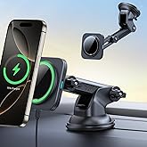 ESR for 15W MagSafe Car Mount Charger, for MagSafe Car Charger, Suction Cup Magnetic Wireless Car Charging, Dashboard Car Phone Mount for iPhone 17/16/15/14/13/12, S25, Pixel 10, Fast Charging