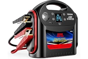 8000A Car Battery Jump Starter for All Gas/Diesel,12V/24V Intelligent Car Jumper Starter Battery Pack, Heavy Duty Portable Ju