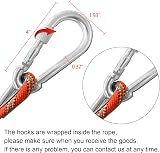 X XBEN 8mm 20m Outdoor Rope Multi-use Safety Cord Orange with Carabiners view 3