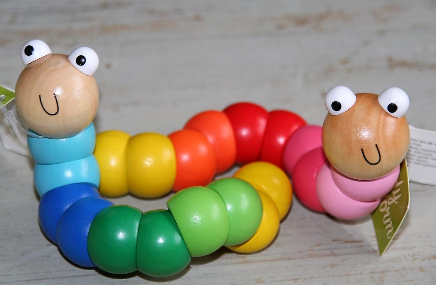 wooden worm baby toy