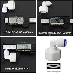 1/2" Female Thread Elbow x 1/4" PE Hose OD Push-In