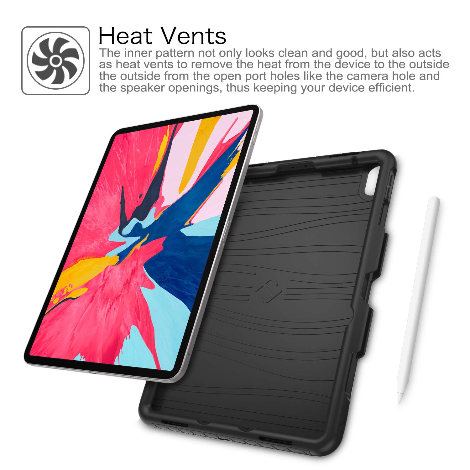 For iPad Pro 11 inch 2018 Case Silicone Cover Shock Proof Secure Pencil