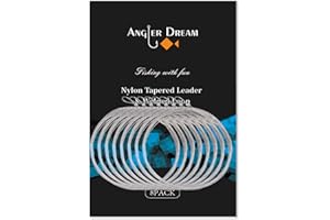 ANGLER DREAM 8 Pack Welded Tapered Leader Fly Fishing Leader with Loop 9ft 0/1/2/3/4/5/6/7X Nylon Fly Leader …