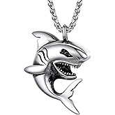 PROSTEEL Stainless Steel Shark/Octopus/Wolf Tooth Necklace for Men Women, Black/Gold/Silver Tone, Punk Rock Necklace, 22inch-24inch Adjustable, Come with Box