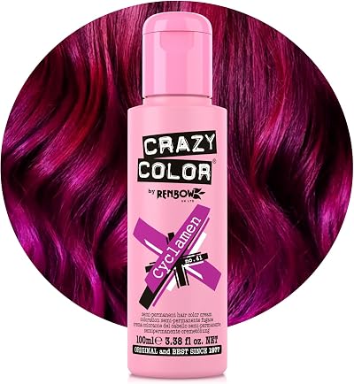 Crazy Color Cyclamen Hair Dye 100ml Ve gan, Cerise, No Ammonia