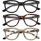 HIYANJN 3 Pack Bifocal Reading Glasses for Women Fashion Black/Tortoise/Green Colorful Round Frame Readers With Spring Hinger