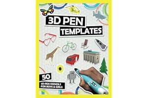 3D Pen Templates: 3D Pen Stencils For Boys & Girls | Eiffel Tower, Unicorn, Dinosaur, Jewelry, Excavator, Helicopter And Many