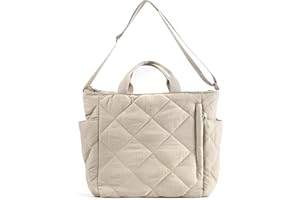 JUOXEEPY Quilted Tote Bag for Women Puffer Hobo Handbag Lightweight Quilted Padding Shoulder Bag Nylon Padded Crossbody Bag