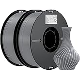 Creality PLA Filament 1.75mm Bundle 2KG, 3D Printer Filament Dimensional Accuracy +/- 0.02mm, No-Tangling Strong Bonding 3D Printing Filament, Fits for Most FDM 3D Printers (Grey)