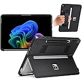 CoBak Rugged Case for Microsoft Surface Pro 12" 2025, Shockproof Protective Cover with Hand Strap, Multi-Angle Kickstand, Built-in Stylus Holder, Compatible with Type Cover Keyboard