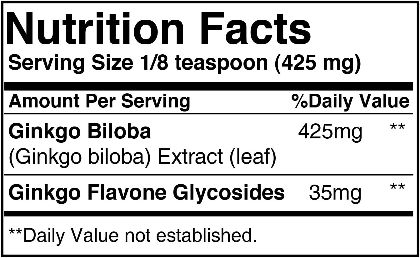 Ginkgo Biloba Powder by Pure, 100% Natural, Improved Memory & Concentration*, Better Blood Flow & Circulation*, Antioxidant (1 lb): Health & Personal Care