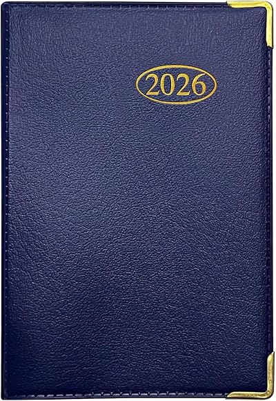 MantraRaj 2026 Week to View Diary PVC Cover Blue 11x7cm Pocket Planner