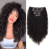 Xtrend Clip-in Haarverlängerungen – 20 Zoll Gewellt, Synthetisch, 4-teiliges Set, Farbe 1B (schwarz)