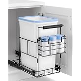 Bulado Pull Out Trash Can Under Cabinet, Fits 30-40 Qt, Bin Not Included | Removable Trash Bag Holder, Space Saving Cabinet Trash Can Pull Out Kit, Supports 125 lbs, Soft-Close Slide, Easy Install