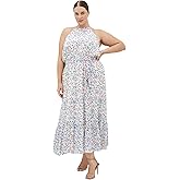 City Chic Women's Plus Size Dress - Lidia Print Halter Neck Maxi