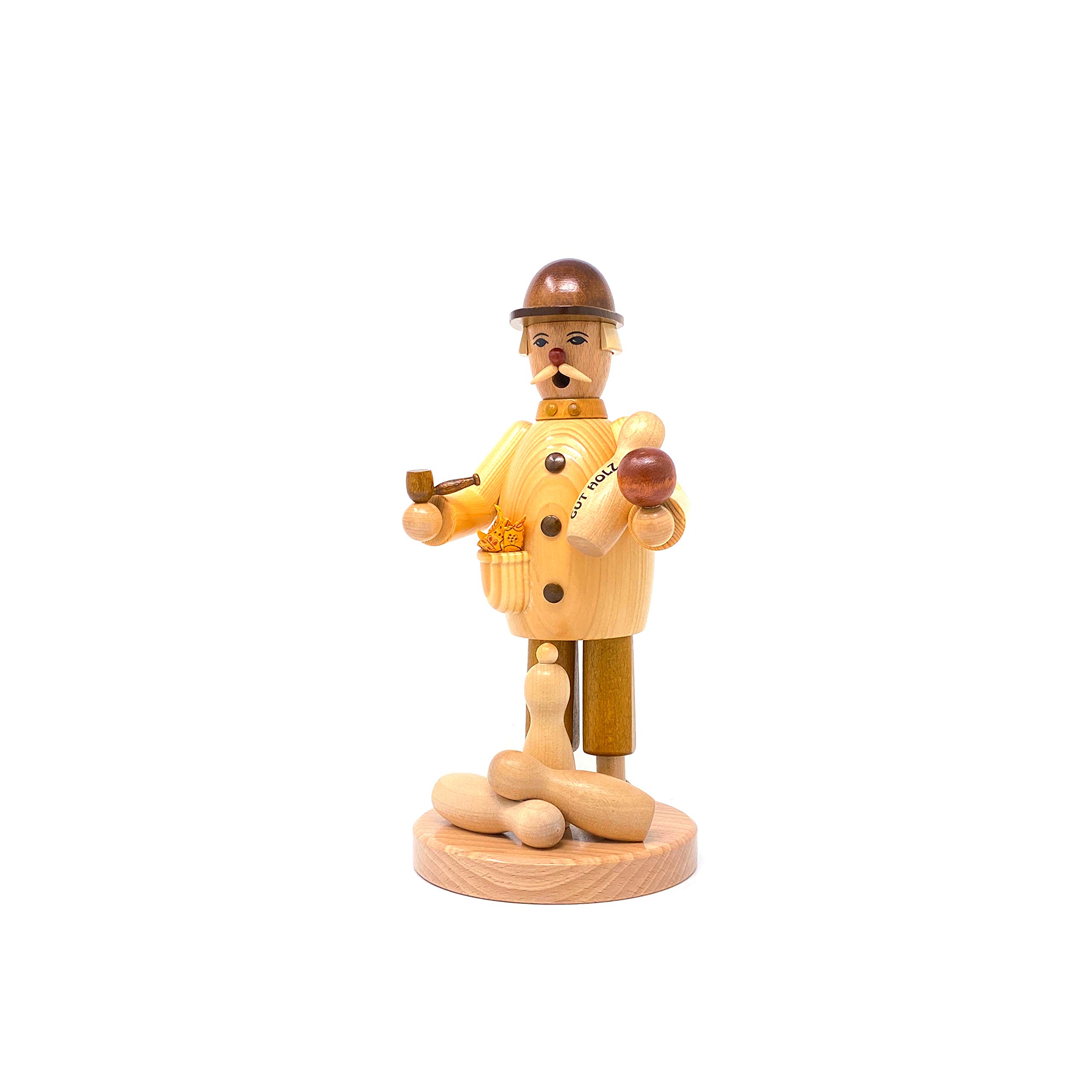 Woodturning Friedbert Uhlig Incense Smoker No. 050 Cones 25 cm High, Made of Regional Wood Turned Real Handmade from the Ore Mountains, Christmas, Wood Art, Real Wood