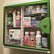 Amazon Com Glosen Locking Medicine Cabinet Wall Mounted And Portable Storage Container Big Capacity Green Kitchen Dining