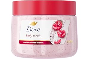 Dove Cherry & Chia Milk Body Scrub Exfoliates and Deeply Nourishes for Smooth, Radiant Skin 15 oz