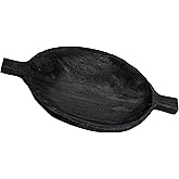 Creative Co-Op Paulownia Wood Decorative Tray, Black