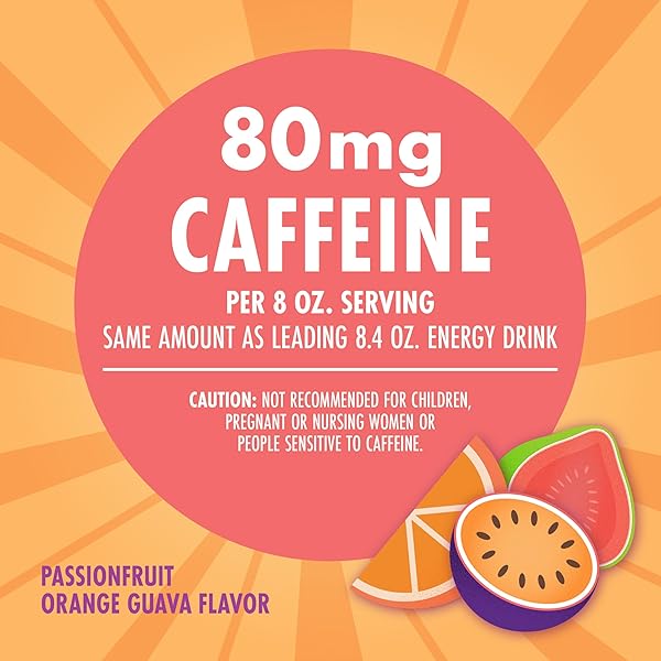 V8 +ENERGY PASSIONFRUIT ORANGE GUAVA JUICE ENERGY DRINK, 8 FL OZ CAN (6 PACK)
