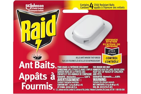 Raid Ant Killer Baits and Traps, Kills Ants Where They Breed, For Indoor Use, Child Resistant, 4 Bait Stations