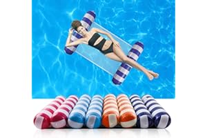 MOZSOY 【4 Pack】 Premium Swimming Pool Float Hammock, Multi-Purpose Inflatable Hammock (Saddle, Lounge Chair, Hammock, Drifter), Water Hammock Lounge. …