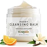 Honeyskin Honey Cleansing Balm Makeup Remover - Face and Eye Makeup Remover for Sensitive Skin Face Wash - Hydrating Facial Cleanser and Gentle to Face Makeup Melting Balm (4oz)