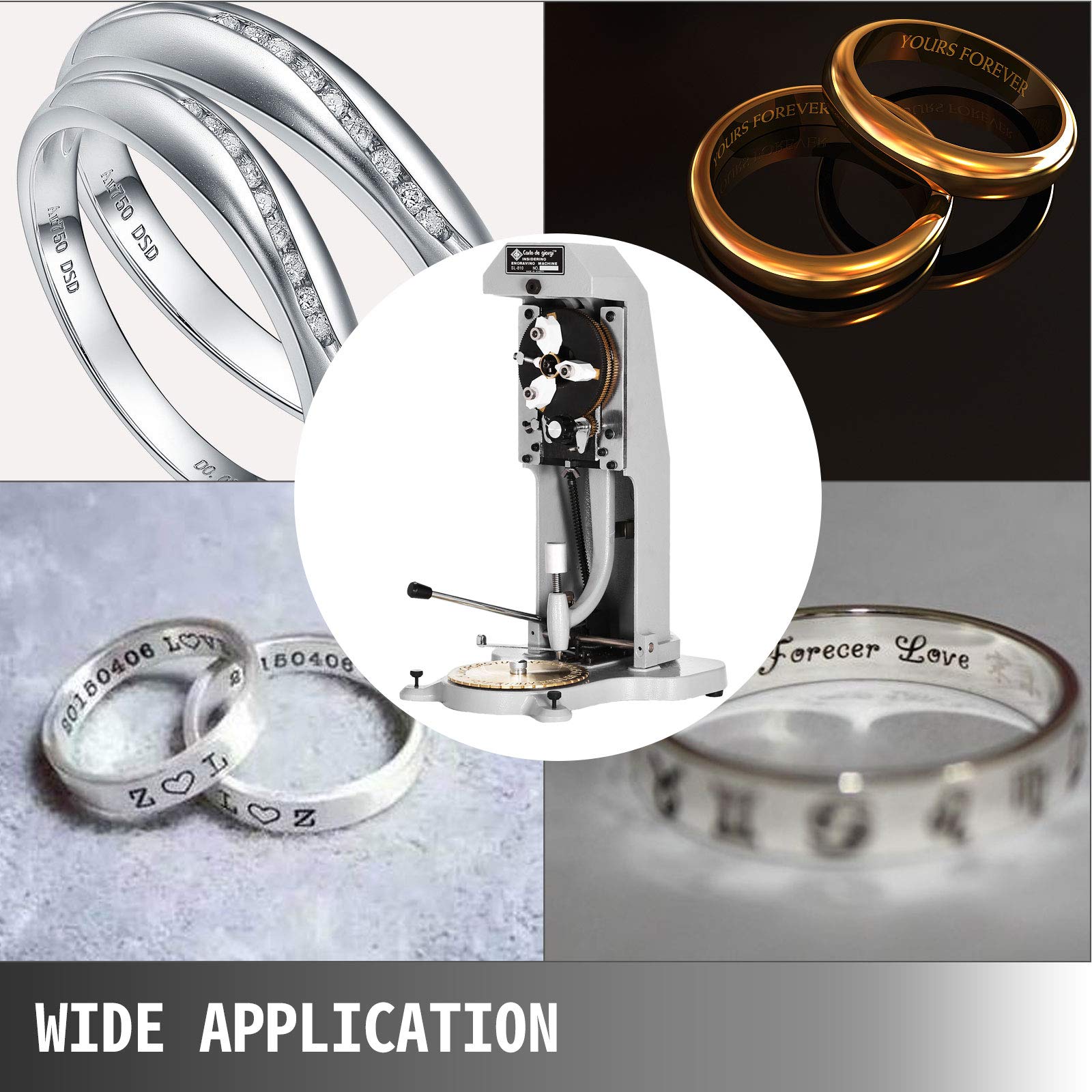 VEVOR Inside Ring Engraver Double Sided Dial Stamper 1.5mm-2.0mm Character Letter Block Machine for Rings Inner Engraving