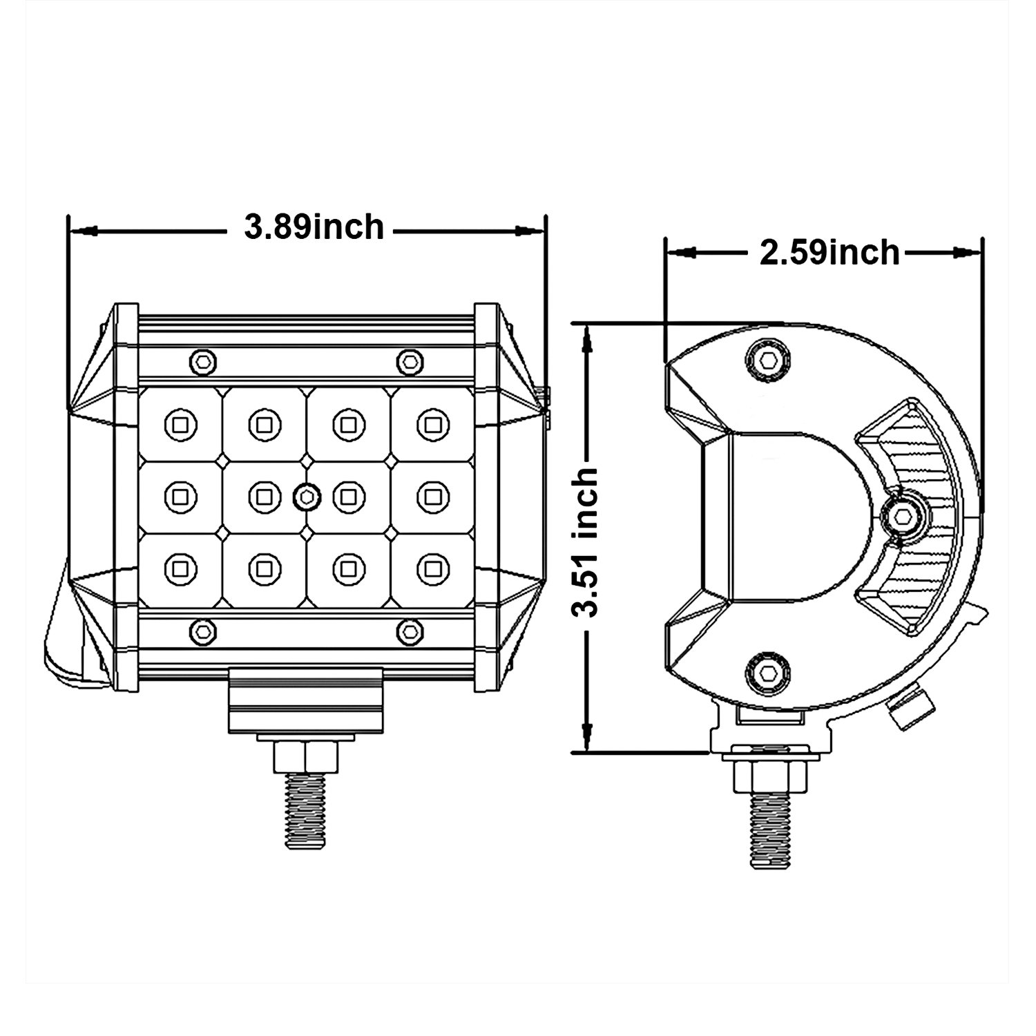 Amazon.com: LED Light Bar AutoPowerPlus 4 inch 72W Triple Row Off Road Pod  Lights Spot LED Work Light Cube Driving Fog Lights for Truck Jeep ATV UTV  Marine ...
