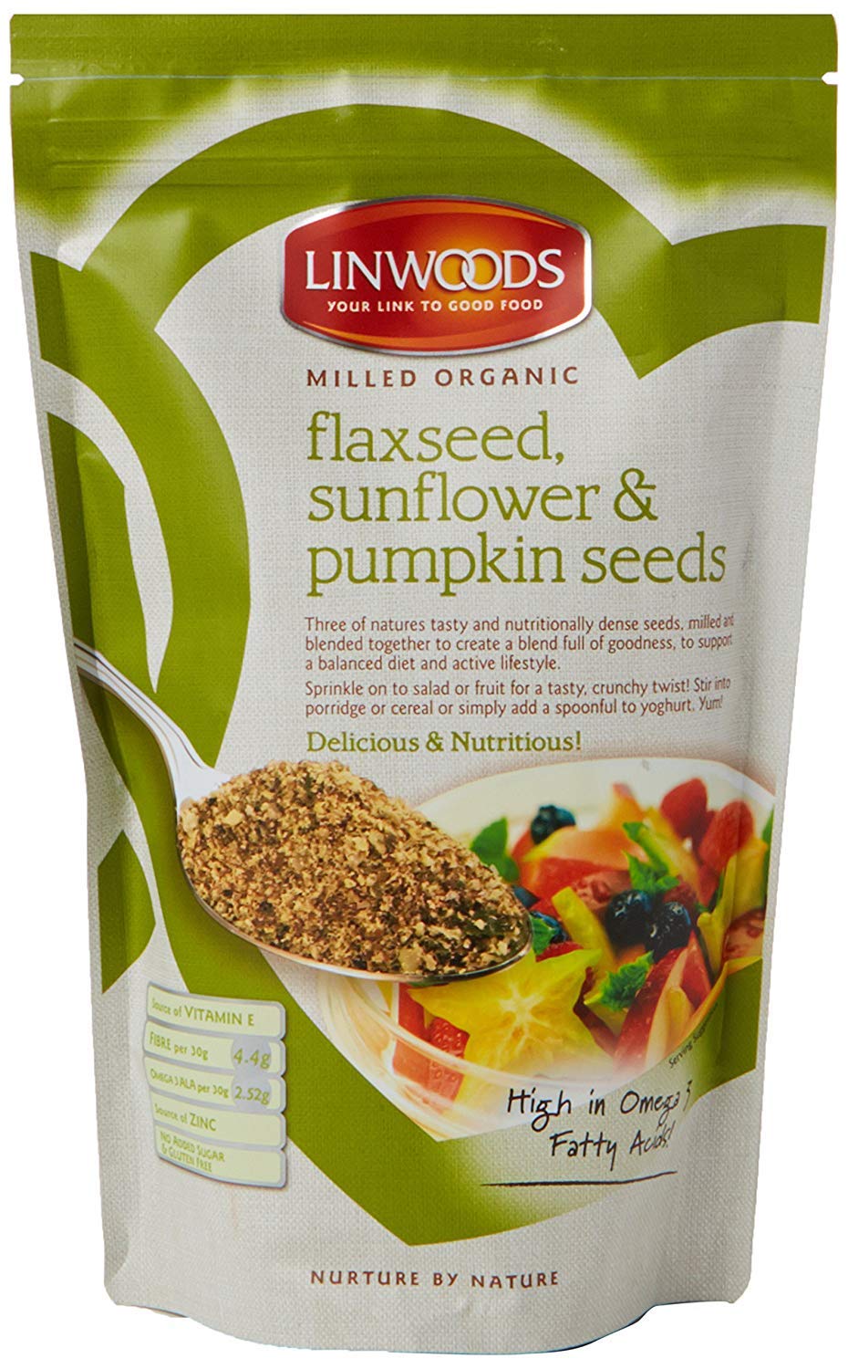 LINWOODS Organic Milled Flaxseed Sunflower & Pumpkin 425g (Pack of 4)