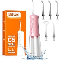 Bitvae Water Flossers for Teeth, Cordless Water Flosser with 3 Modes & 5 Intensities, Water Teeth Cleaner Picksfor Teeth Clea