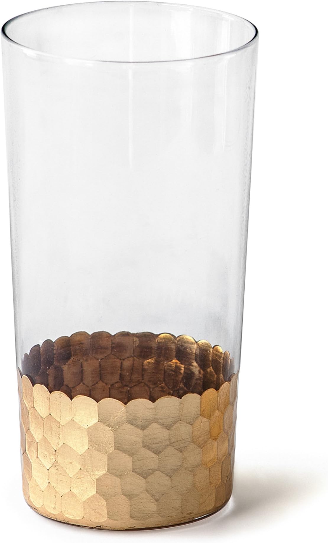 Hosley's Argea Glass, 6.25" High, Gold finish. Ideal Gift for Wedding, Floral Vase, Votive Garden, Party, Home Decor, Office, Spa, Aromatherapy 18 K