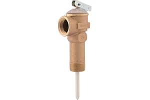 Cash Acme 3/4 Inch NCLX-5LX Temperature and Pressure Relief Valve, Push to Connect Brass Plumbing Fittings, Copper, CPVC Pipe, 150 PSI, 19783-0150 Bronze