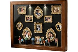 Mini Museum Frame, DIY Mini Museum Silhouette Box, with Spotlight Shading Box Frame, with 11 Gold Min-i Frames and 8 Adorable