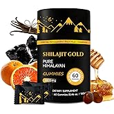 AUIXOPI shilajit Gummies | Pure Gummies Gold | Ashwagandha, Gokshura | Fulvic Acid & 85+ Trace Minerals for Men, Women | Non-GMO | Lab Tested | No Added Sugar I 60 Gummy