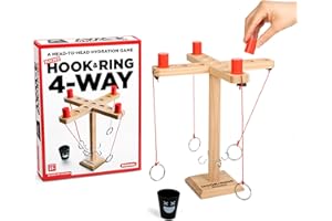 WHAT DO YOU MEME? Buzzed 4-Way Hook & Ring Drinking Game For Adults, Fun Adult Party Games or Social Drinking Games, Includes 1 Unit, 4 Pawns, 1 Cup, Perfect Stocking Stuffer For Adults or White Elephant Gifts