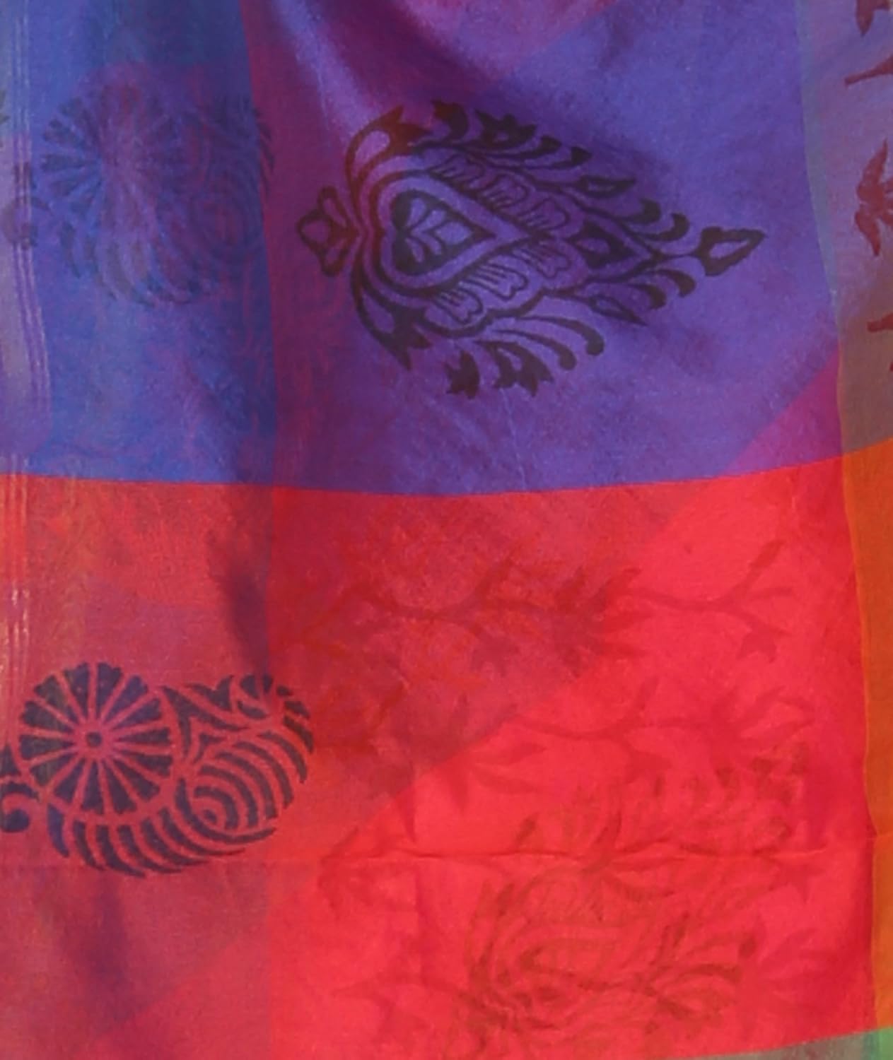 multicoloured printed silk dupatta