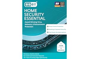 ESET Home Security Essential | Antivirus | 2025 Edition | 5 Devices | 1 Year | Safe Banking | Privacy Protection | IOT Protection | Ransomware | Digital Download [PC/Mac/Android]