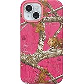 OtterBox iPhone 16e, 15, 14, & 13 Symmetry Series Case - Realtree Flamingo Pink, Snaps to MagSafe, Ultra-Sleek, Raised Edges Protect Camera & Screen
