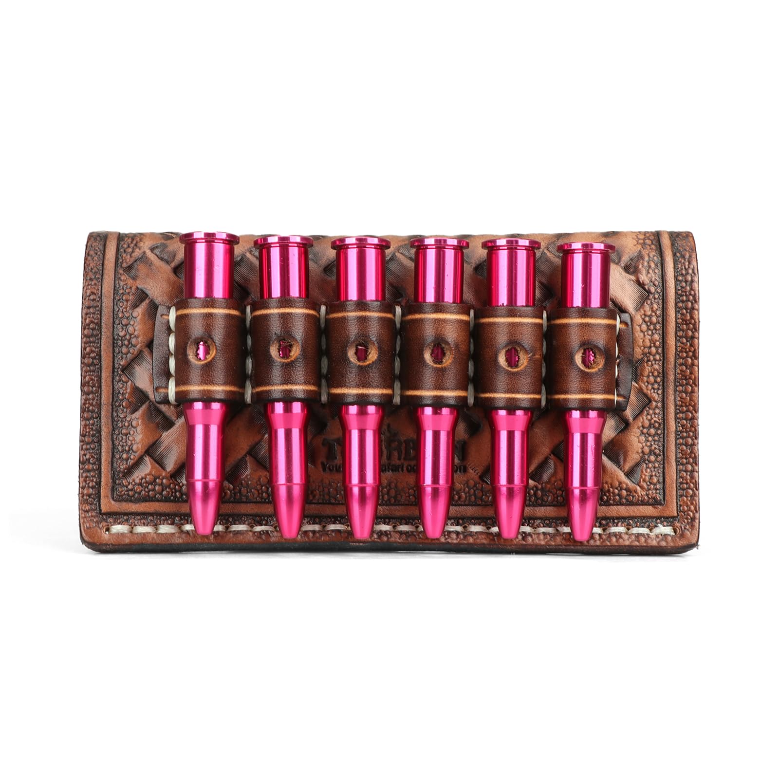 TOURBON Genuine Leather Cartridge Belt Slide 6 Rounds Ammo Holder for .44.45 Cartridges Carrier
