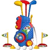 Liberry Toddler Golf Set, Upgraded Kids Golf Cart with Unique Shoulder Strap Design, Indoor Outdoor Sports Toys Gifts for Boys Girls 1 2 3 4 Years Old