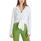 Women's UPF 50+ UV Sun Protection Long Sleeve Shirt Button-Down Shirt Yoga High Stretch Sport Blouses