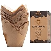 Bake Choice Nordic Paper 100pcs Extra Large Size Natural Tulip Cupcake Liners for Baking, Large Muffin Liners, Cupcake Wrapper for Party, Christmas
