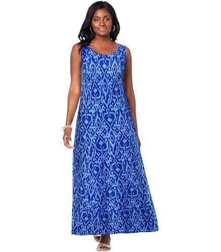 Jessica London Women's Plus Size Petite Denim Maxi Dress