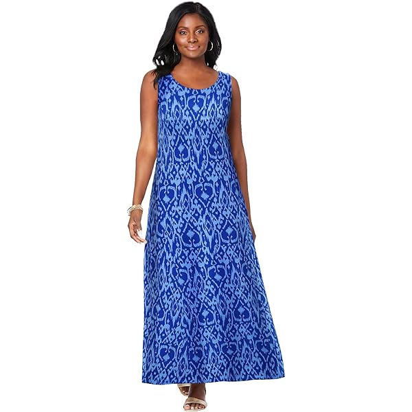 jessica london maxi dresses Jessica London Stretch Knit Flounce Hem Maxi Dress