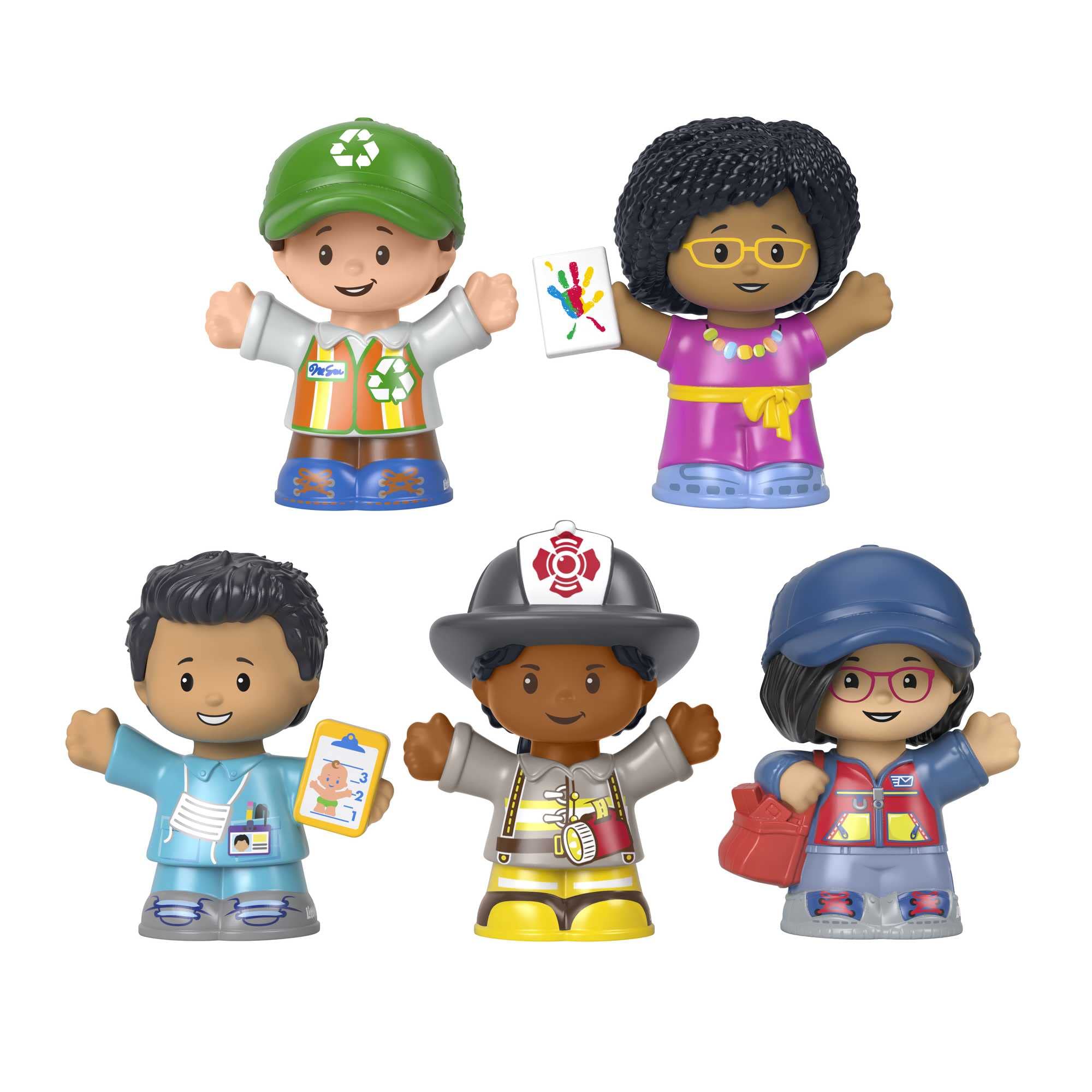 Fisher-Price Little People Community Heroes, figure set featuring 5 character figures for toddlers and preschool kids ages 1+