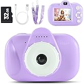 YEEHAO 32MP Dual Lens Toddler Camera Kids Digital Camera for 3 4 5 6 7 8 9 Year Old Girl Christmas Birthday Gifts, Purple